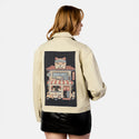 dogcafe patch on female atelier canvas jacket in tan