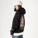 dogcafe patch on female retro cord hoodie in onyx