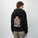 dogcafe patch on male essential zip hoodie in after hours