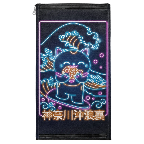 Neon Retro Neko Surfing Patch