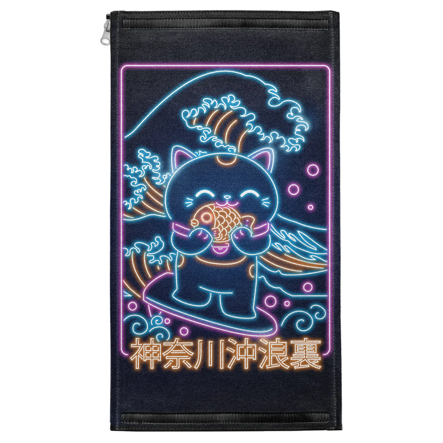 Neon Retro Neko Surfing Patch