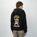 dontstopmeow patch on male essential zip hoodie in after hours