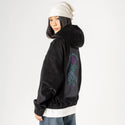 donttreadonme patch on female retro cord hoodie in onyx