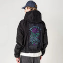 donttreadonme patch on male retro cord hoodie in onyx