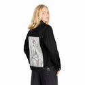 dream patch on female og denim jacket in raven