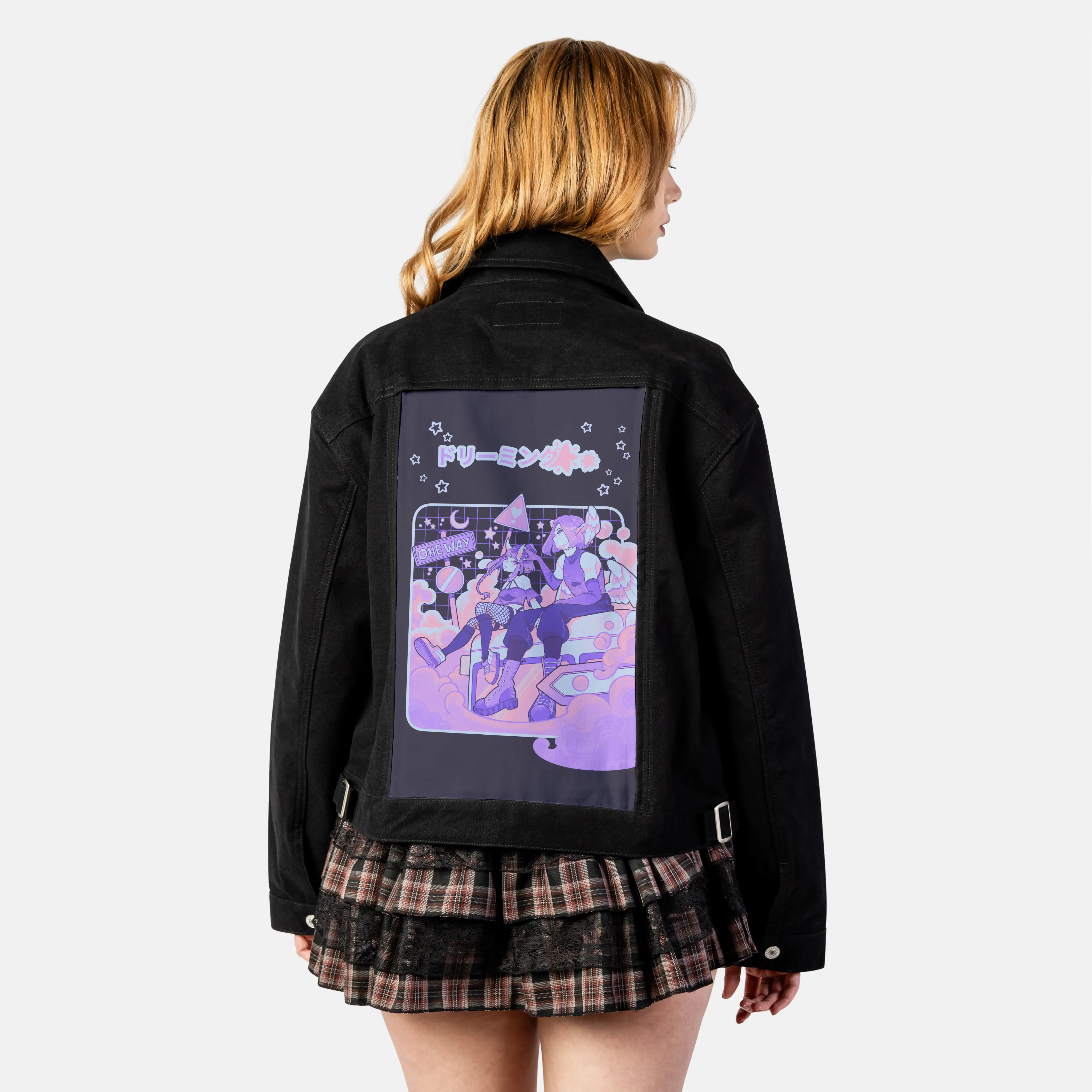dreaming patch on female atelier canvas jacket in nightfall