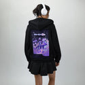 dreaming patch on female essential zip hoodie in after hours