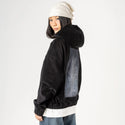 dreamtree patch on female retro cord hoodie in onyx