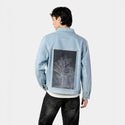 dreamtree patch on male og denim jacket in oceanside