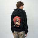 drunkencatana patch on male essential zip hoodie in after hours
