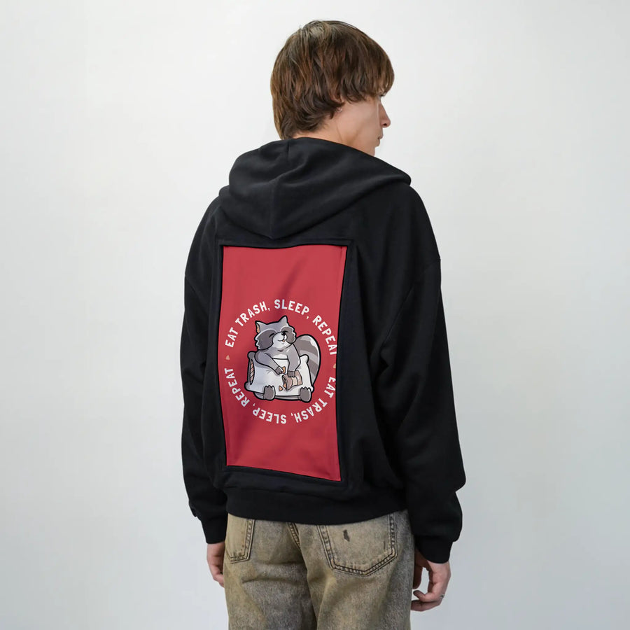 eattrash patch on male essential zip hoodie in after hours