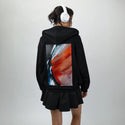 echoofthewild patch on female essential zip hoodie in after hours