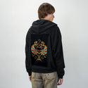 egyptiancat patch on male essential zip hoodie in after hours