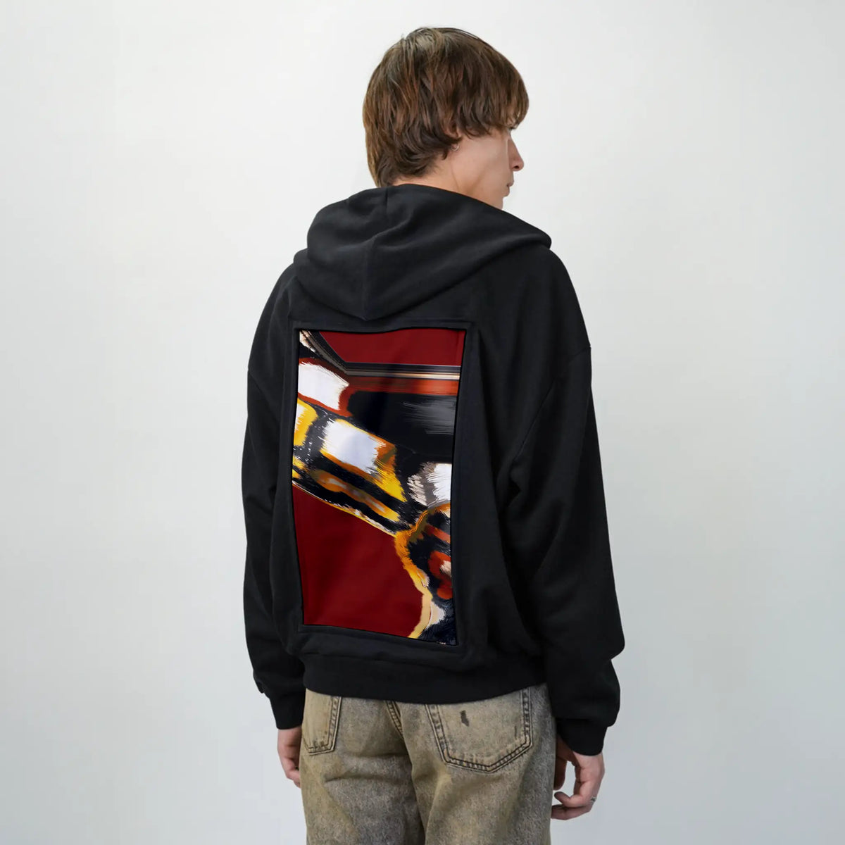 emberinmotion patch on male essential zip hoodie in after hours