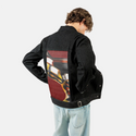emberinmotion patch on male og denim jacket in raven
