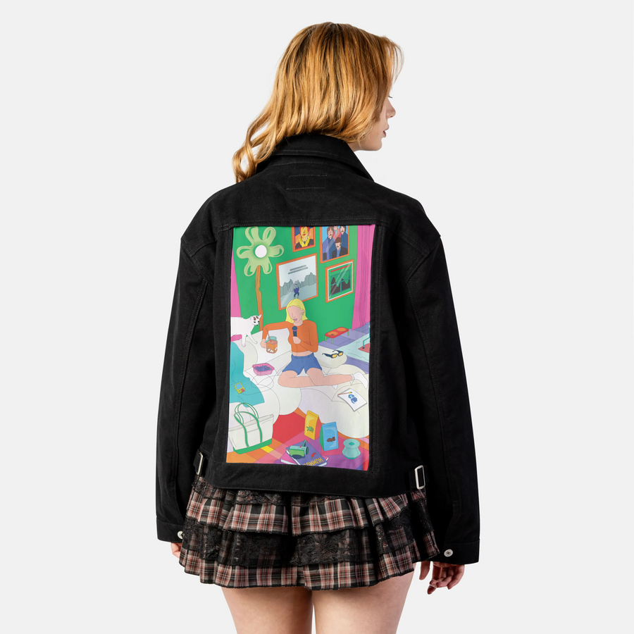 emmachamberlain patch on female atelier canvas jacket in nightfall