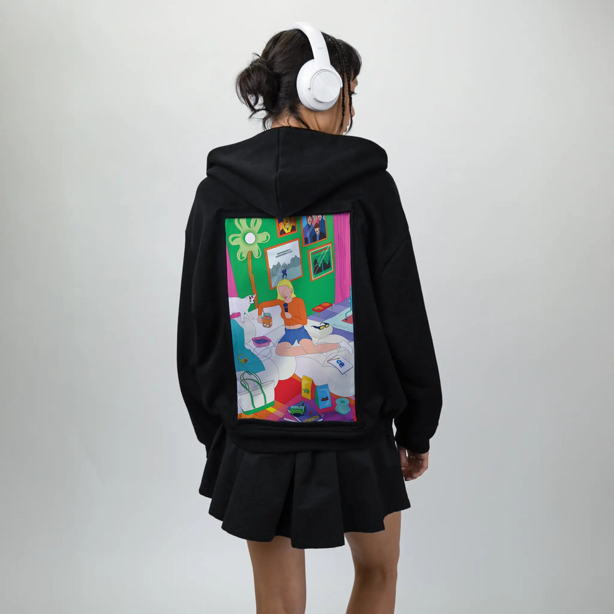 emmachamberlain patch on female essential zip hoodie in after hours