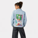 emmachamberlain patch on female og denim jacket in oceanside