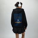 escapereality patch on female essential zip hoodie in after hours