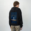 escapereality patch on male essential zip hoodie in after hours