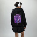 escapism patch on female essential zip hoodie in after hours
