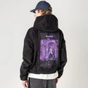 escapism patch on male retro cord hoodie in onyx
