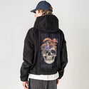 eternalfungi patch on male retro cord hoodie in onyx