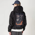 eternalriffs patch on male retro cord hoodie in onyx