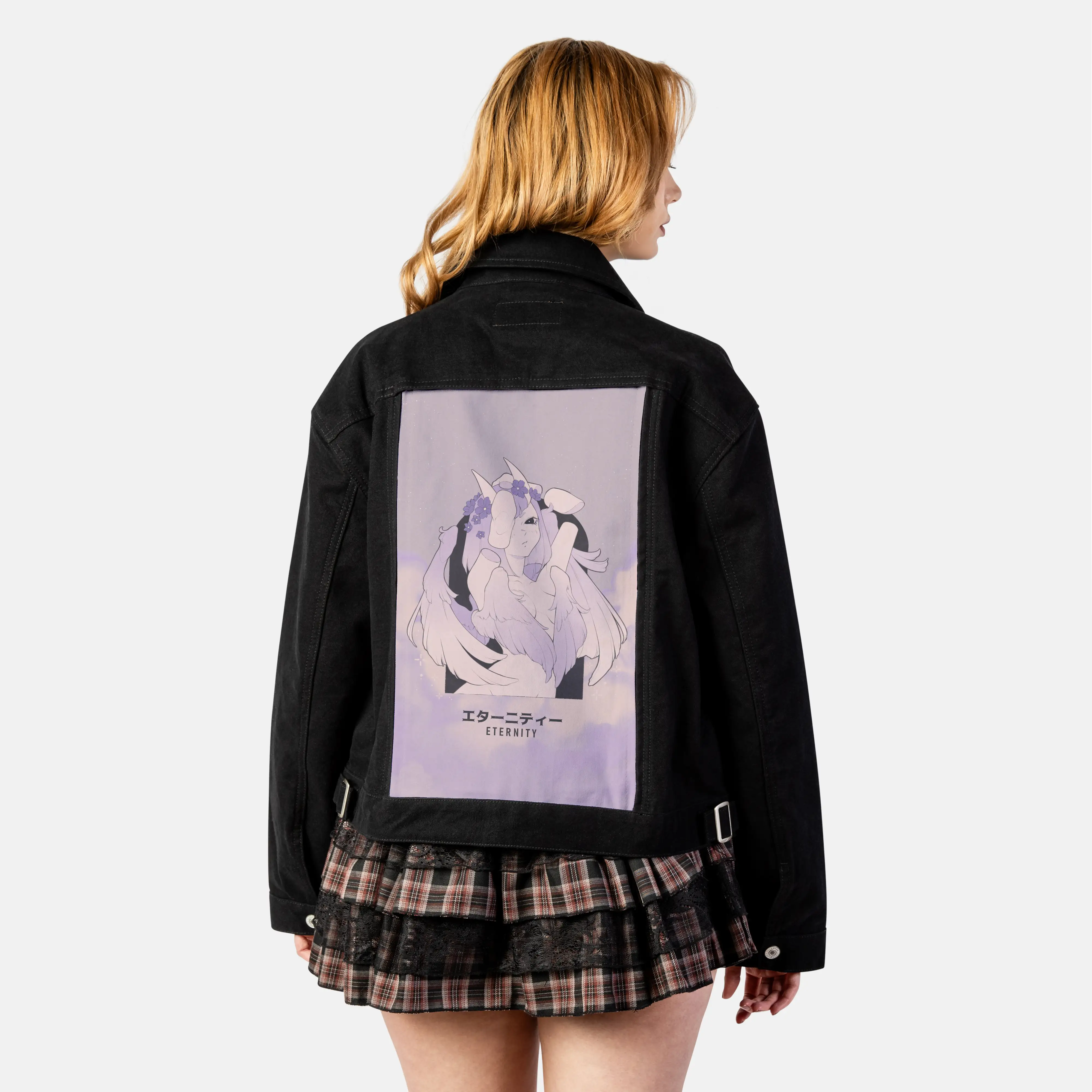 eternity patch on female atelier canvas jacket in nightfall