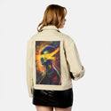 ethereal patch on female atelier canvas jacket in tan