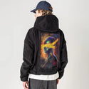 ethereal patch on male retro cord hoodie in onyx