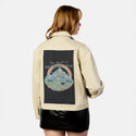 existentialdread patch on female atelier canvas jacket in tan
