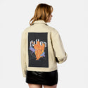 expelledfromheaven patch on female atelier canvas jacket in tan