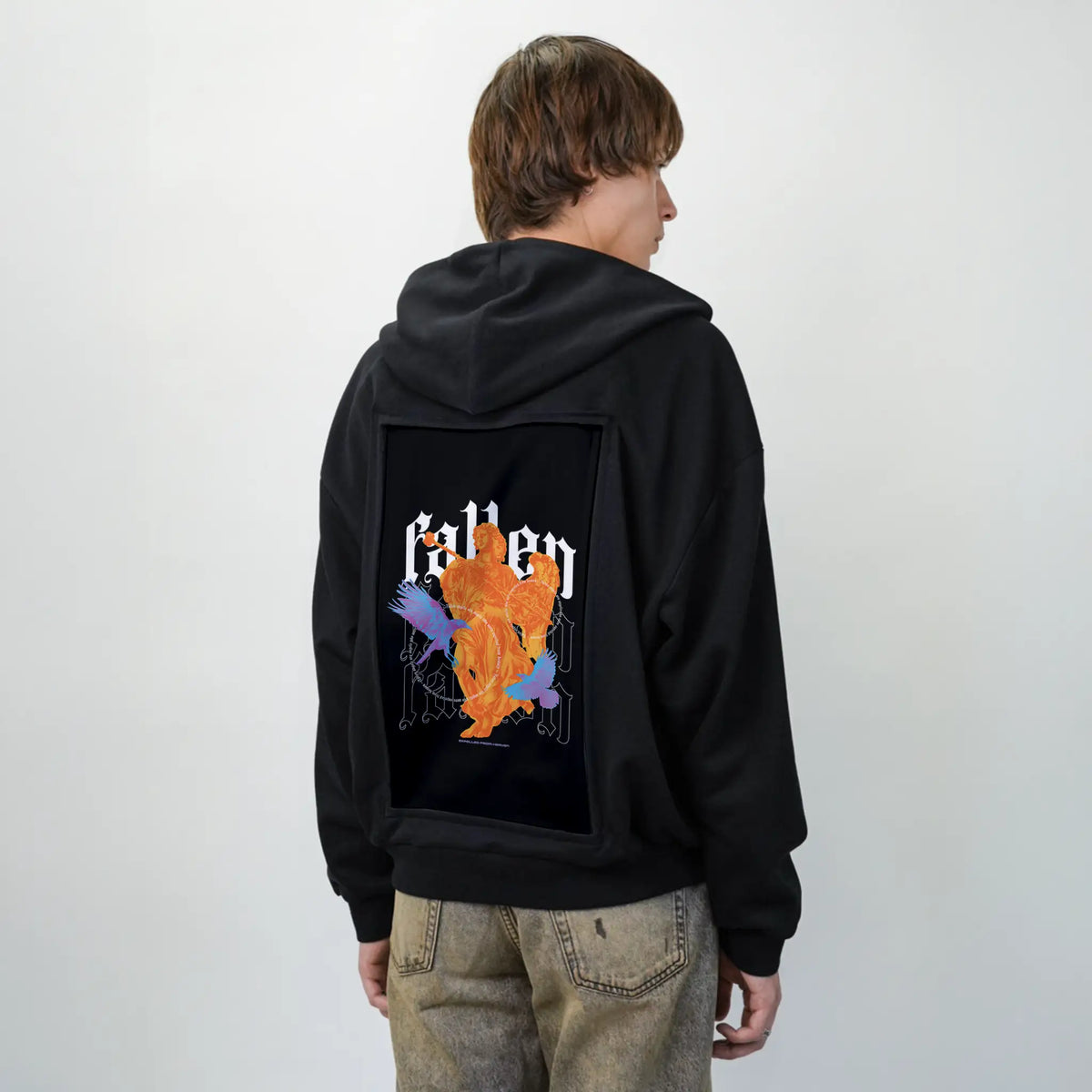 expelledfromheaven patch on male essential zip hoodie in after hours