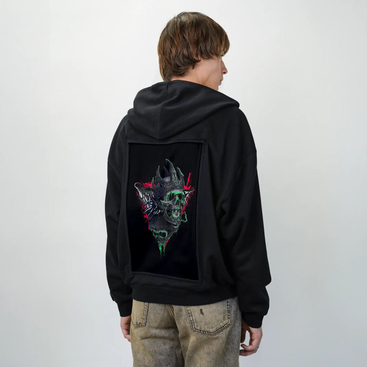 eyeopen patch on male essential zip hoodie in after hours