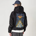 eyewanttobelieve patch on male retro cord hoodie in onyx