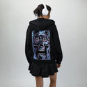 facemelter patch on female essential zip hoodie in after hours