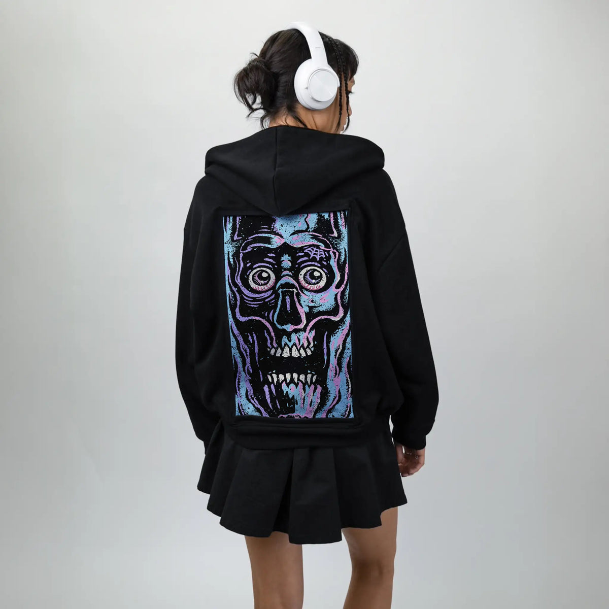 facemelter patch on female essential zip hoodie in after hours