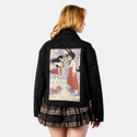 faceoff patch on female atelier canvas jacket in nightfall