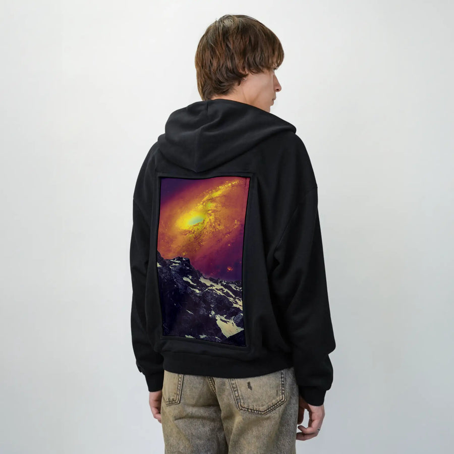 faraway patch on male essential zip hoodie in after hours
