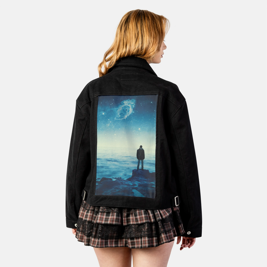 fargalaxy patch on female atelier canvas jacket in nightfall