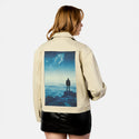 fargalaxy patch on female atelier canvas jacket in tan