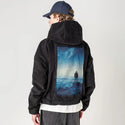 fargalaxy patch on male retro cord hoodie in onyx