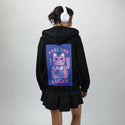 feelinglucky patch on female essential zip hoodie in after hours