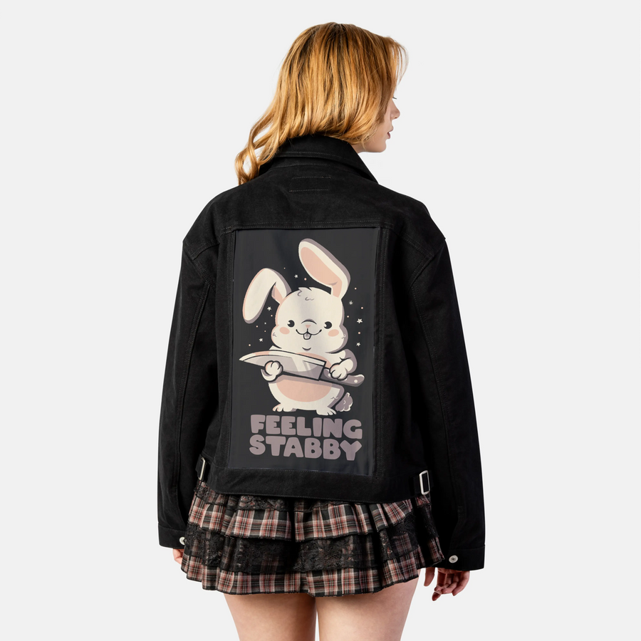 feelingstabby patch on female atelier canvas jacket in nightfall