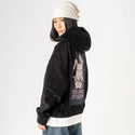 feelingstabby patch on female retro cord hoodie in onyx