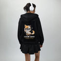 felinefine patch on female essential zip hoodie in after hours