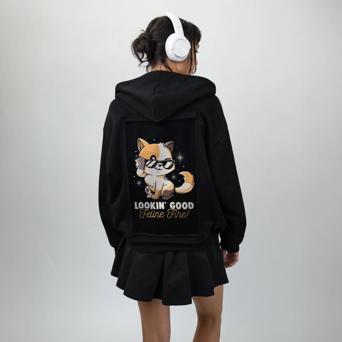 felinefine patch on female essential zip hoodie in after hours