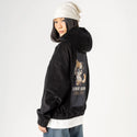 felinefine patch on female retro cord hoodie in onyx