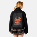 felinefungi patch on female atelier canvas jacket in nightfall